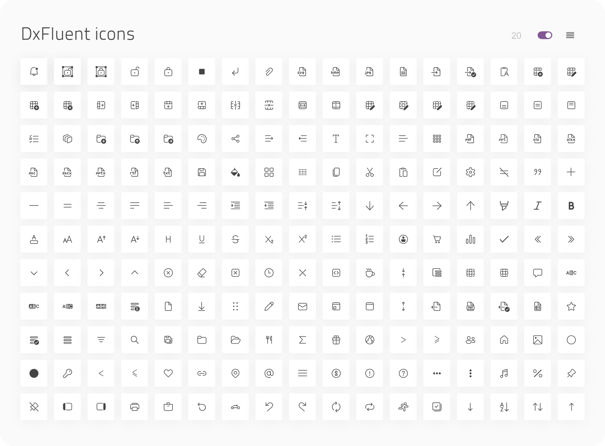 New Fluent Theme Icons - DevExtreme, DevExpress