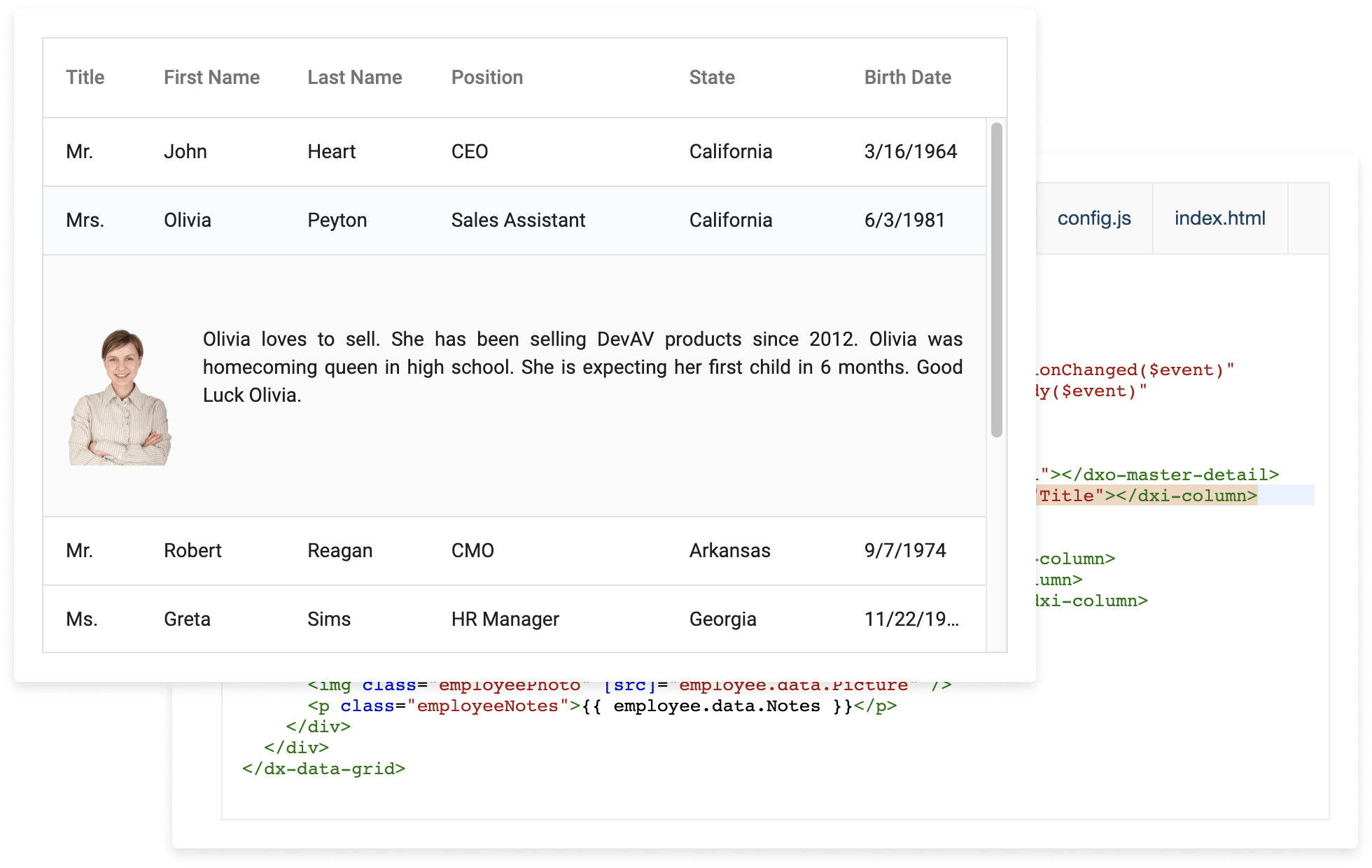 Angular Data Grid - DevExtreme Angular Components