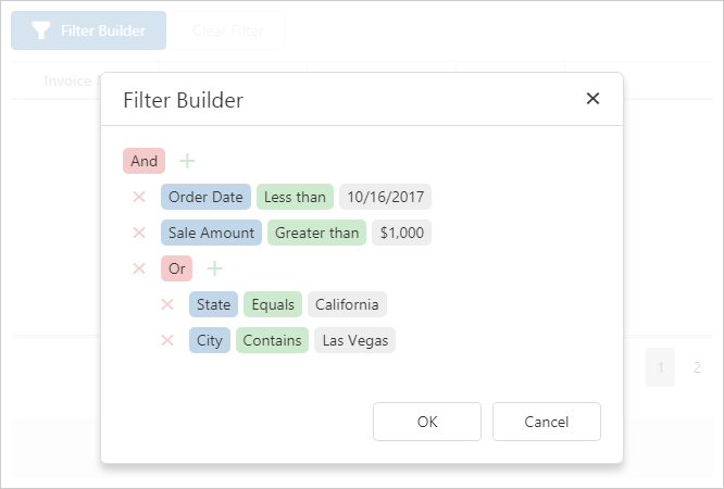 DevExpress HTML5 JavaScript Widgets - Filter Builder | DevExtreme