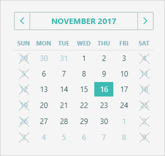 HTML5 DateBox and Calendar - Disable Desired Dates | DevExpress