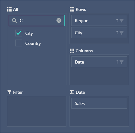 Column Header Filter and Field Chooser Search Panel | DevExpress