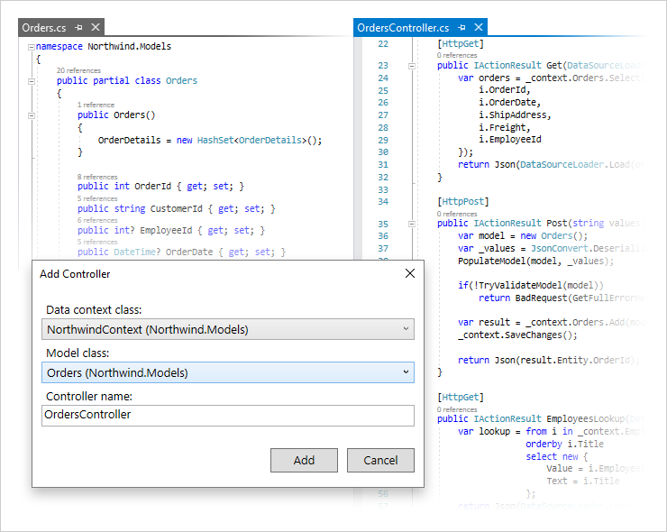 CRUD API Scaffolding for Visual Studio | DevExpress