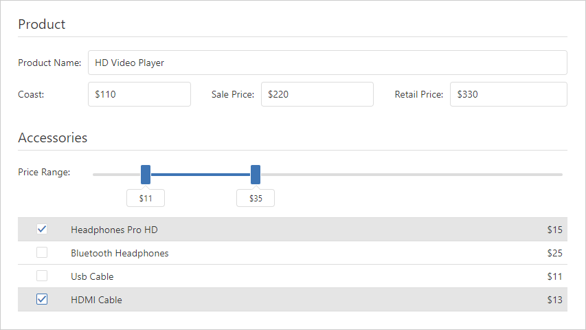 Js ui. DEVEXTREME. Range of forms. DEVEXTREME js. Range html5.