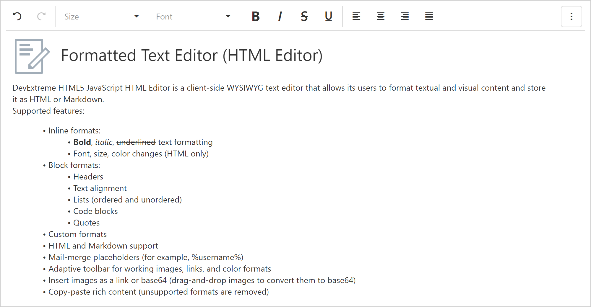 HTML/Markdown WYSIWYG Editor | DevExpress