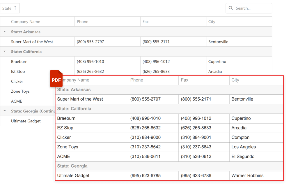 Export to PDF - Data Grid | DevExpress