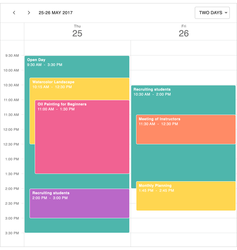 Native React Scheduler - Enhanced Rendering for Overlapped Events/Appointments | DevExpress