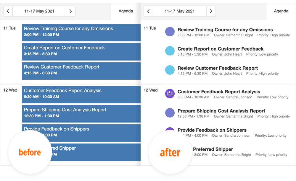 Agenda View - Scheduler | DevExpress