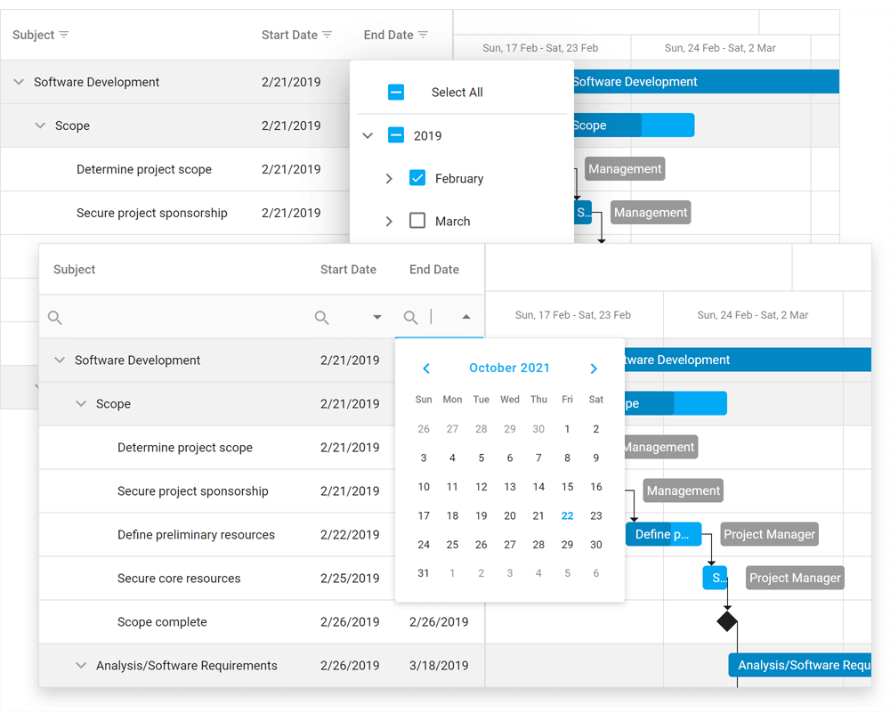 Gantt - Filtering | DevExtreme