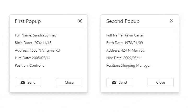 Toggle Between Open Popups - DevExpress