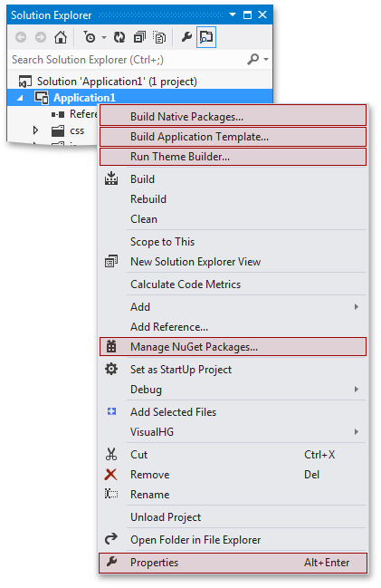 DevExtreme Project Context Menu