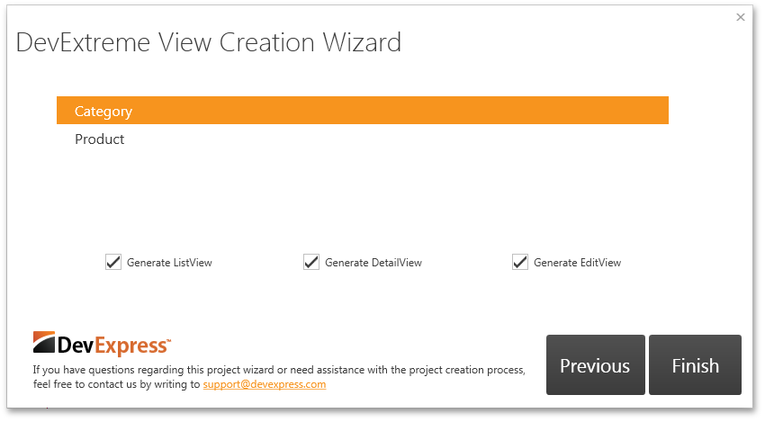 View Creation Wizard