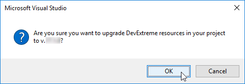 DevExtreme ASP.NET MVC Controls - Project Upgrader Confirmation Dialog