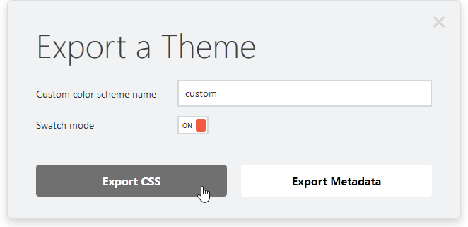 DevExtreme ThemeBuilder UI: Export a Color Swatch