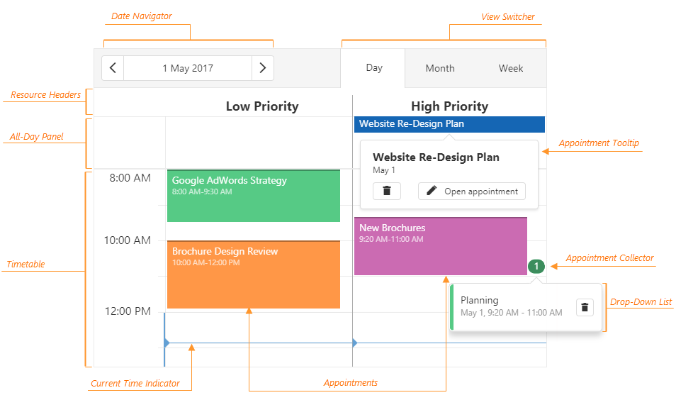 DevExtreme HTML5 JavaScript Scheduler