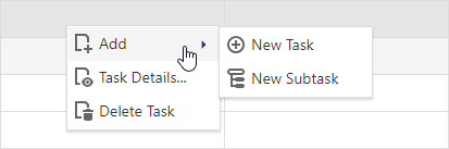 DevExtreme Gantt - Default Context Menu