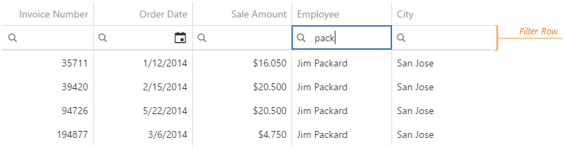 devextreme data grid dropdown allowing typing