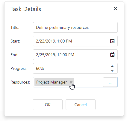 DevExtreme Gantt Chart - Remove Resources from Task