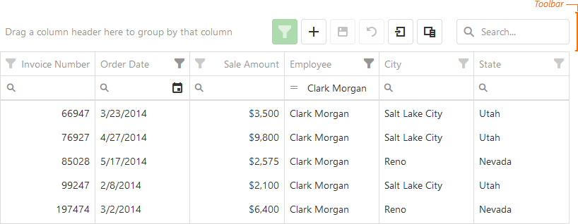 data toolbar documentation