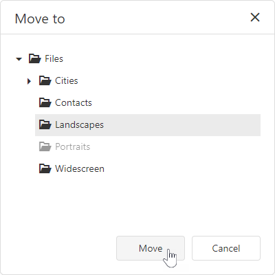 DevExtreme File Manager - Move File or directory