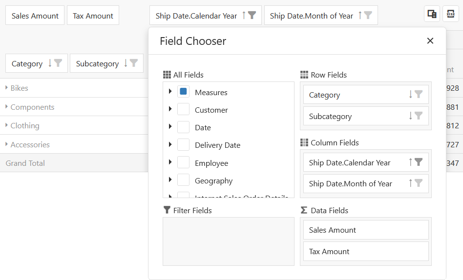 DevExtreme PivotGrid: Sort field values by summary values