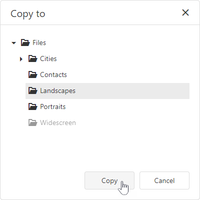 DevExtreme File Manager - Copy File or directory