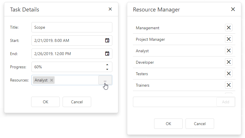 DevExtreme Gantt - Invoke Resource Manager