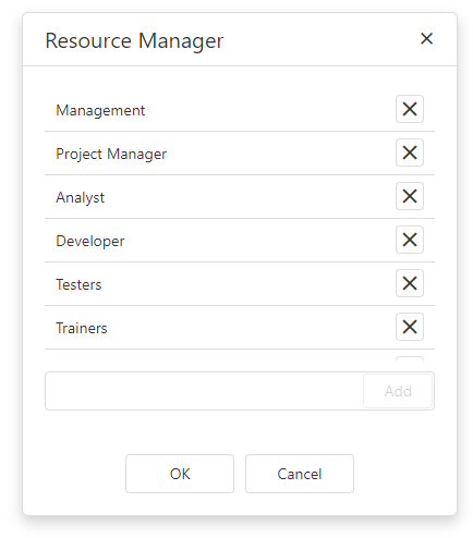 DevExtreme Gantt Chart - Resource Manager