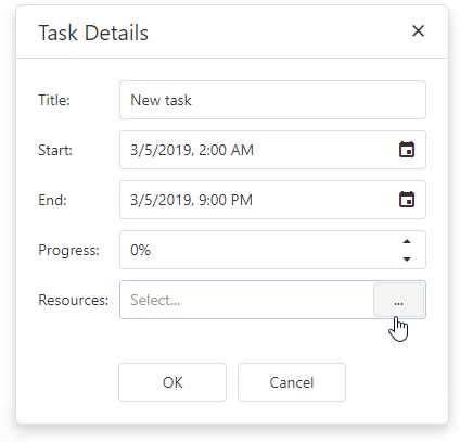 DevExtreme Gantt Chart - Open Resource Manager