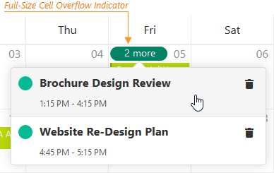 DevExtreme Scheduler: Cell Overflow Indicator