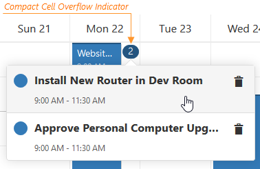 DevExtreme Scheduler: Compact Cell Overflow Indicator