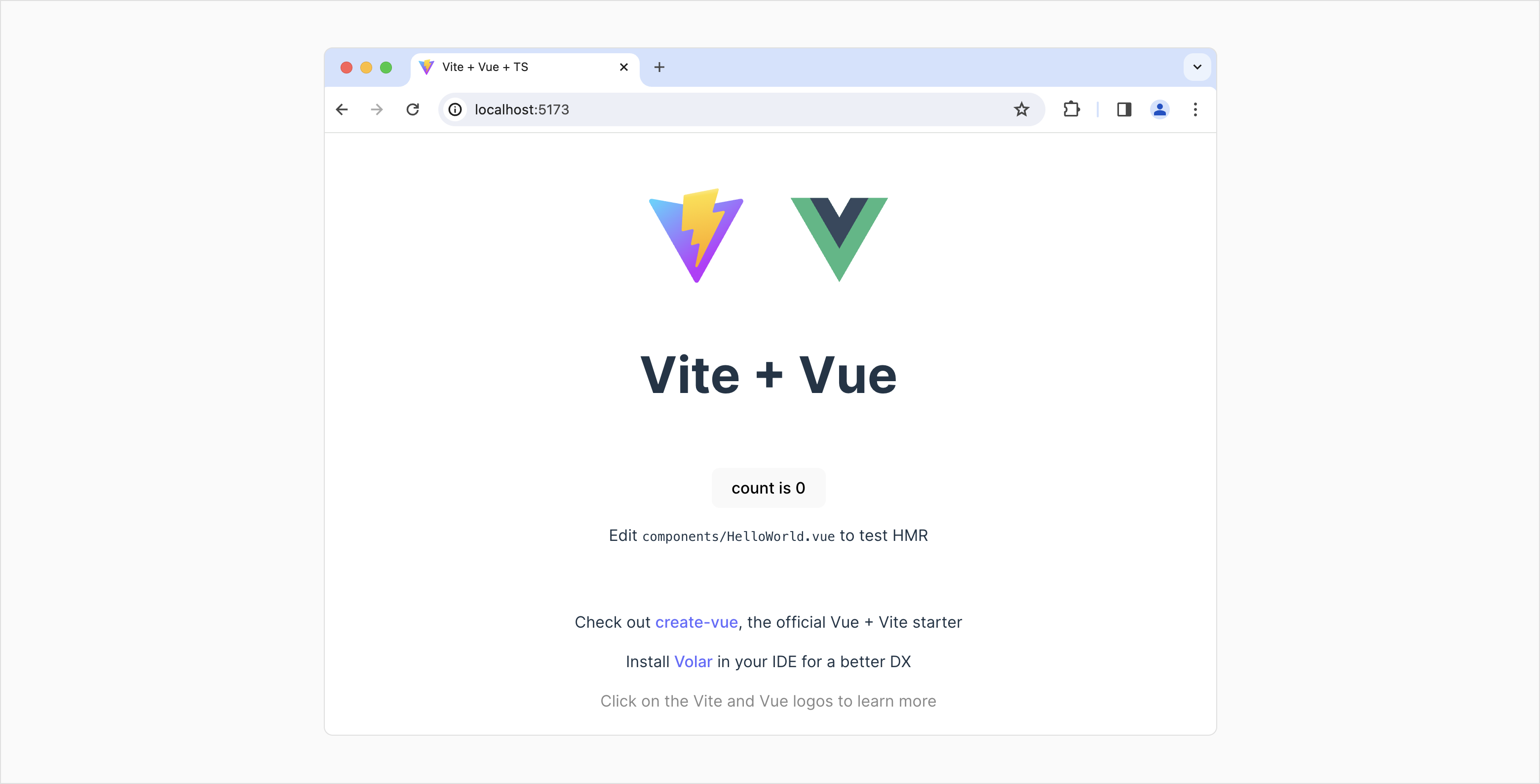 Vite server up and running