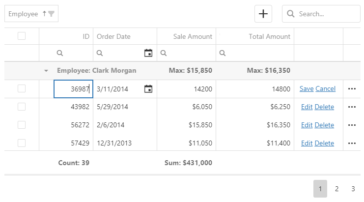 DevExtreme HTML5 JavaScript DataGrid Appearance