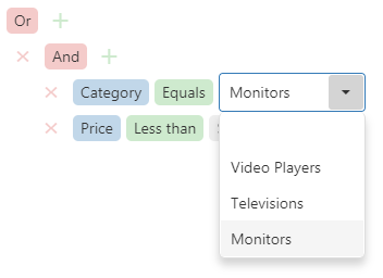 DevExtreme HTML5 JavaScript Filter Builder Lookup Field