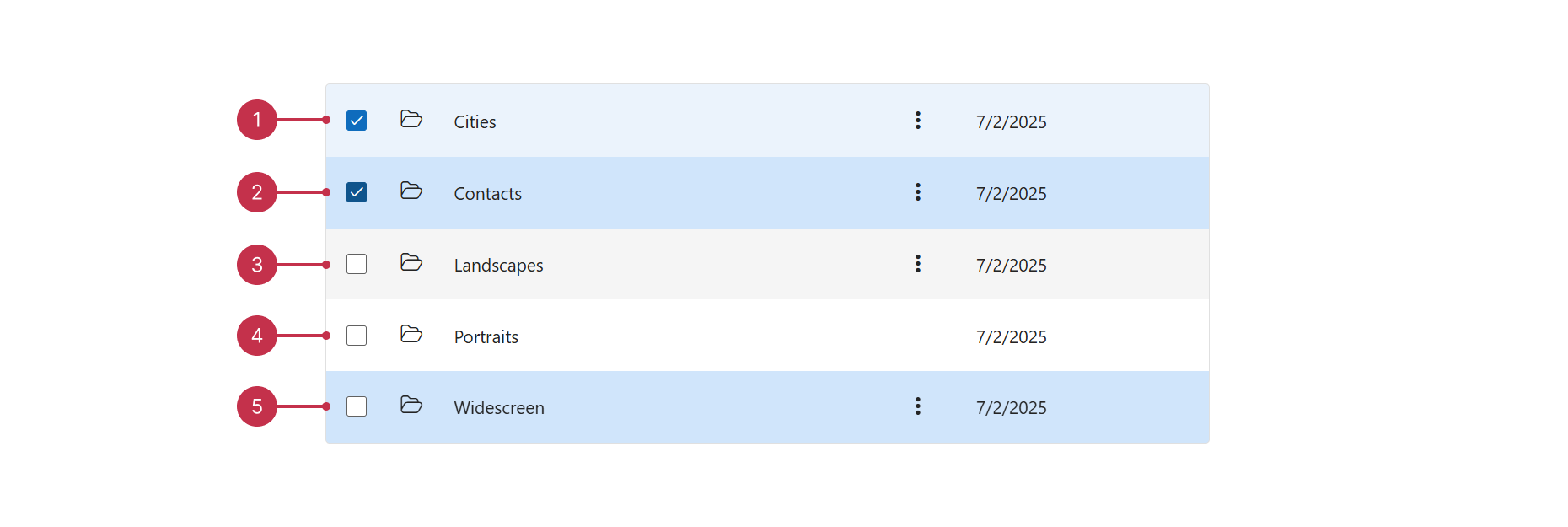 FileManager item states